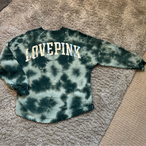 PINK Victoria's Secret Tie-Dye Green Sweater - Picture 3 of 5
